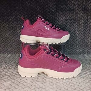 FILA‎ Women's Disruptor II Premium Sneakers Rose Malaga Gardenia Shoes Size 6